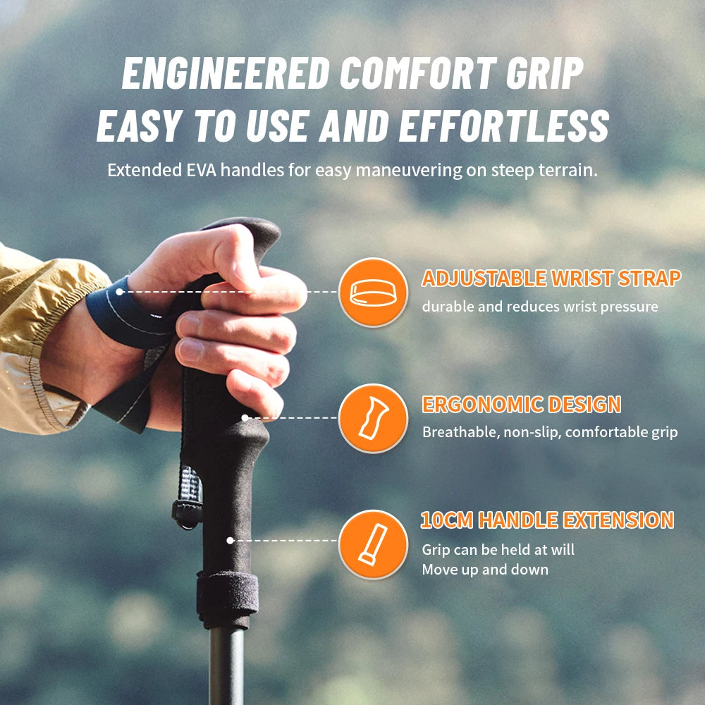 Gearly Hiking Poles - Carbon Fiber (Collapsible)