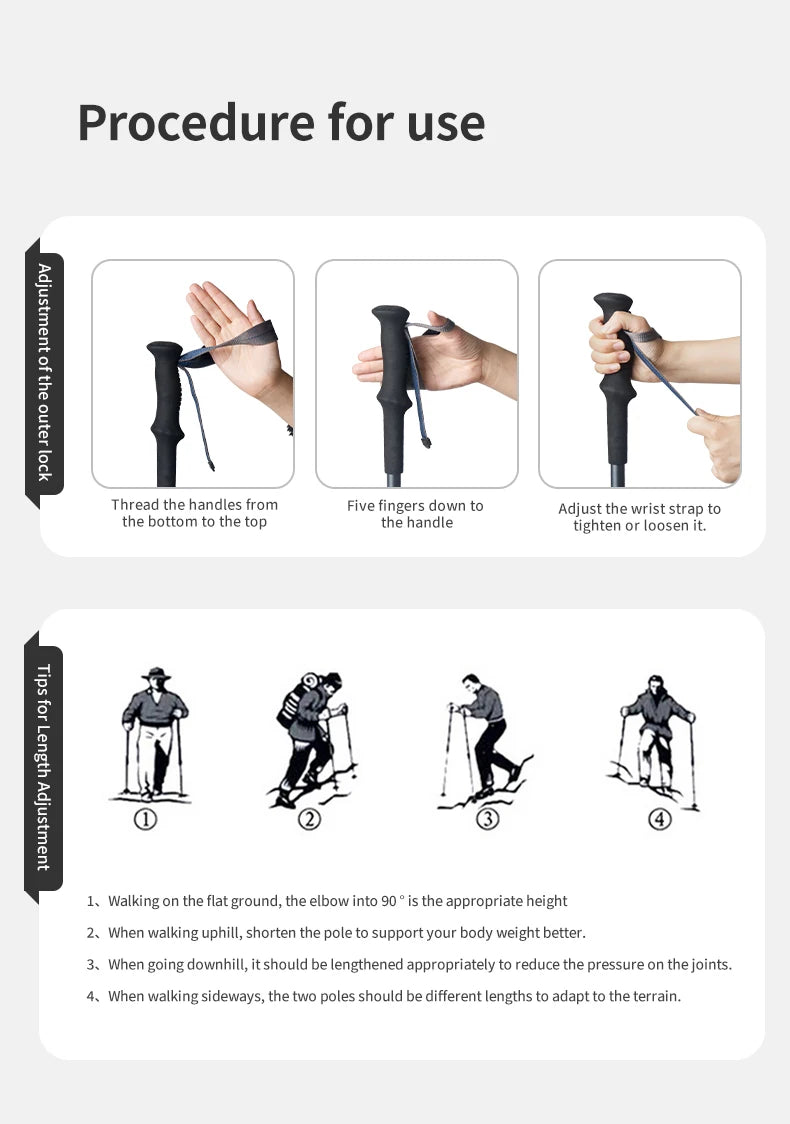 Gearly Hiking Poles - Carbon Fiber (Collapsible)