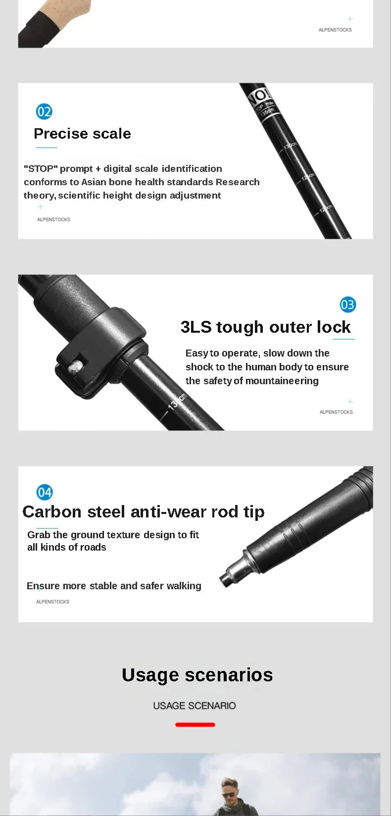 Gearly Hiking Poles - Alluminium (2-Piece)