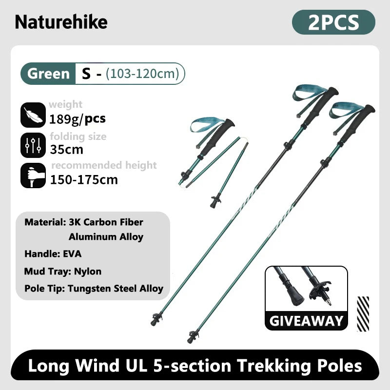 Gearly Hiking Poles - Carbon Fiber (Collapsible)