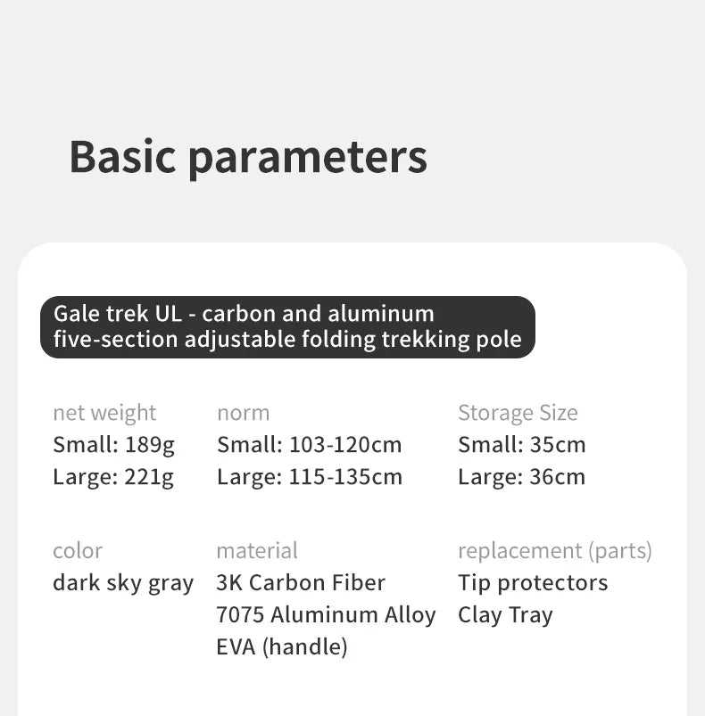 Gearly Hiking Poles - Carbon Fiber (Collapsible)