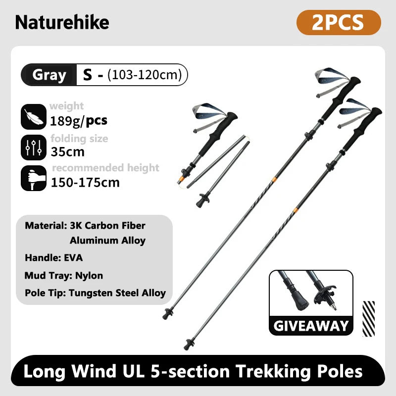 Gearly Hiking Poles - Carbon Fiber (Collapsible)