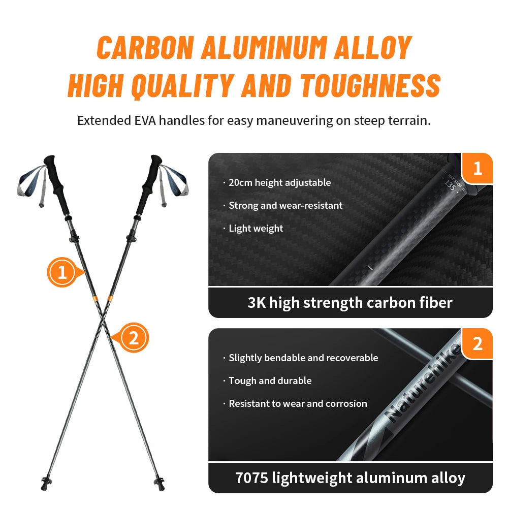 Gearly Hiking Poles - Carbon Fiber (Collapsible)