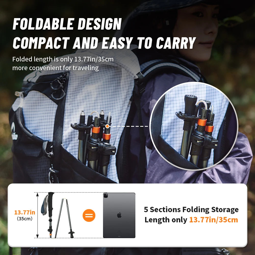 Gearly Hiking Poles - Carbon Fiber (Collapsible)