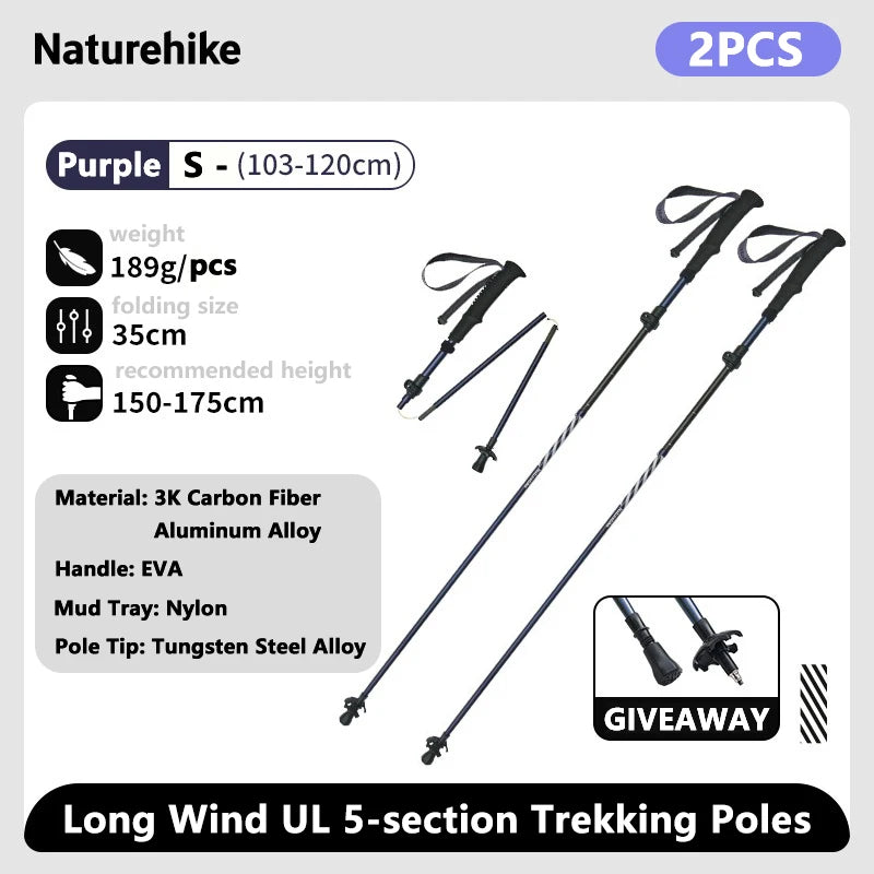 Gearly Hiking Poles - Carbon Fiber (Collapsible)